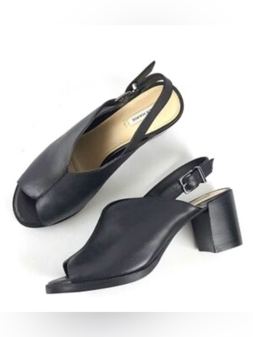 ALEX MARIE Samryn 7.5W Black Leather Heels